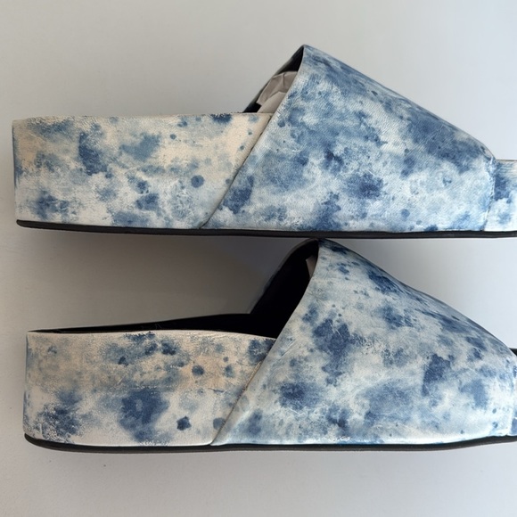 Simone Miller Blue white Tie Dye Cloudy Platform Sandal Bubble Slides Size 38/8 - Picture 8 of 16